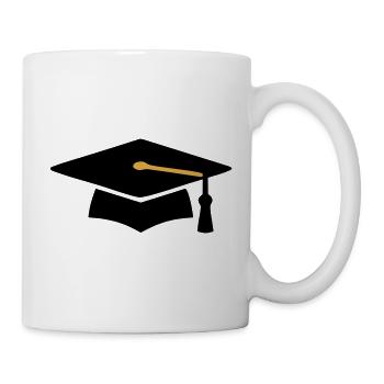 Doktorhut Silhouette Icon - Tasse - Weiß - Rechts