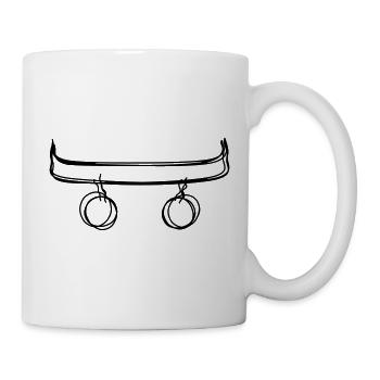 Skateboard handgezeichnet - Tasse - Weiß - Rechts