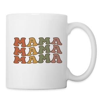 Retro Mama in warmen Tönen - Tasse - Weiß - Rechts