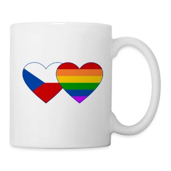 Tschechien Regenbogen Flagge Herz - Tasse - Weiß - Rechts
