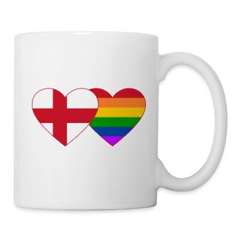 England Regenbogen Flagge Herz - Tasse - Weiß - Rechts