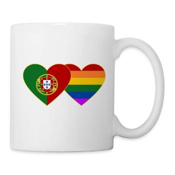 Portugal Regenbogen Flagge Herz - Tasse - Weiß - Rechts