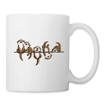 Otter Team Wildtiere Freundschaft Tierhumor - Tasse - Weiß - Rechts