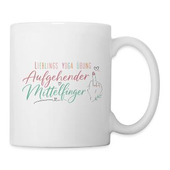 Yoga Mittelfinger Humor - Tasse - Weiß - Rechts