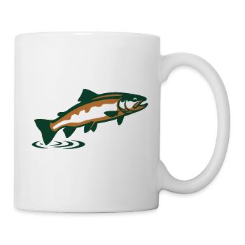 Forelle springend Grafik - Tasse - Weiß - Rechts