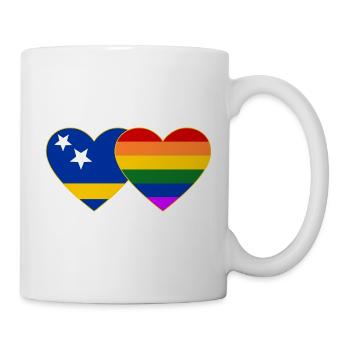 Curacao Regenbogen Flagge Herz - Tasse - Weiß - Rechts