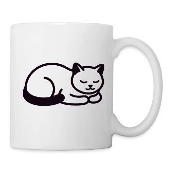 Schlafende Katze Icon - Tasse - Weiß - Rechts