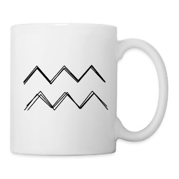 Sternzeichen Wassermann handgezeichnet - Tasse - Weiß - Rechts