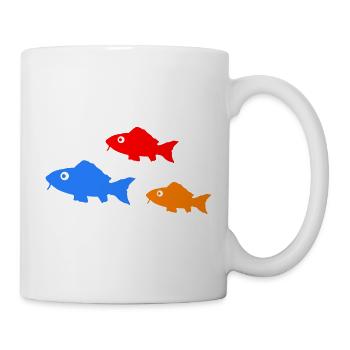 Bunte Fischsilhouetten Trio - Tasse - Weiß - Rechts