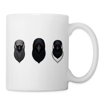 Die Dohle, die Krähe und die Elster - Tasse - Weiß - Rechts