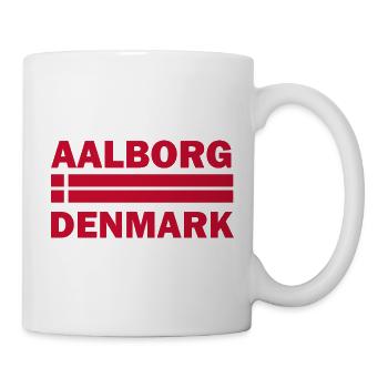 Aalborg-Dänemark-Flaggenmotiv - Tasse - Weiß - Rechts