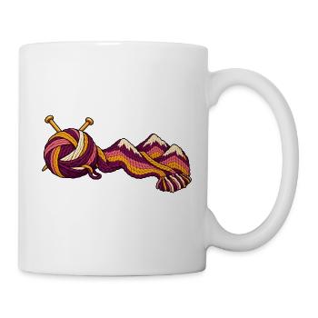 Garn wird zum Bergschal - Tasse - Weiß - Rechts