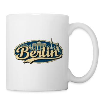 Berlin Vintage Stadtmotiv - Tasse - Weiß - Rechts