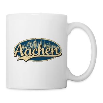 Aachen Vintage Stadtmotiv - Tasse - Weiß - Rechts