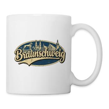 Braunschweig Vintage Stadtmotiv - Tasse - Weiß - Rechts