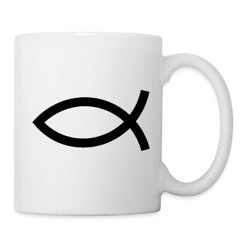 Jesusfisch schwarz  Ichthys Fisch Jesus - Tasse - Weiß - Rechts