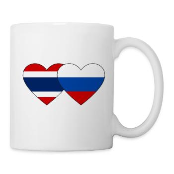 Thailand Russland Flagge Herz - Tasse - Weiß - Rechts