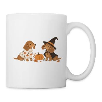 Halloween Dachshund Besties - Tasse - Weiß - Rechts