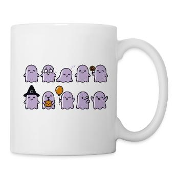 Cute Halloween Ghosts Pattern - Tasse - Weiß - Rechts