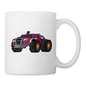Monstertruck Big Wheels - Tasse - Weiß - Rechts