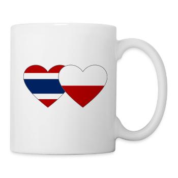 Thailand Polen Flagge Herzform - Tasse - Weiß - Rechts