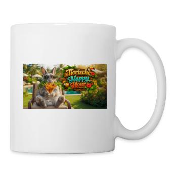 Tierische Happy Hour Urlaub Ferien Spaß - Tasse - Weiß - Rechts