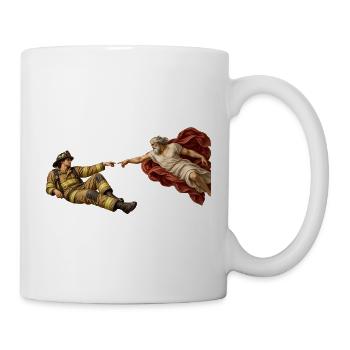 Die Erschaffung der Feuerwehr - Tasse - Weiß - Rechts