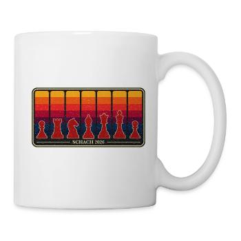 Schach Shirt Vintage Used Look Schachspieler Retro - Tasse - Weiß - Rechts