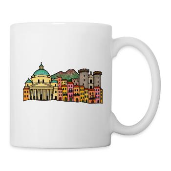 Handgezeichnete Skyline von Neapel - Tasse - Weiß - Rechts