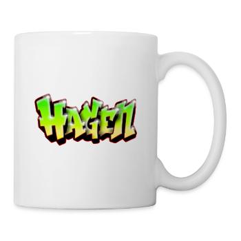 HAGEN Neon-Graffiti-Name! Old School Tag-Kunst - Tasse - Weiß - Rechts