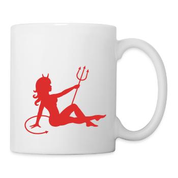 Erotisch Teufel Mädchen - Tasse - Weiß - Rechts