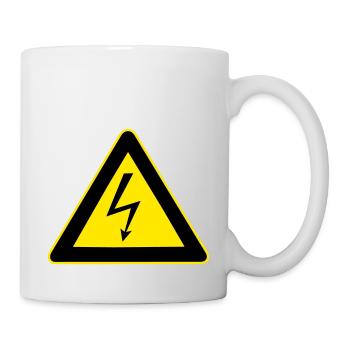 Avertissement à haute tension - Mug blanc - blanc - Droite