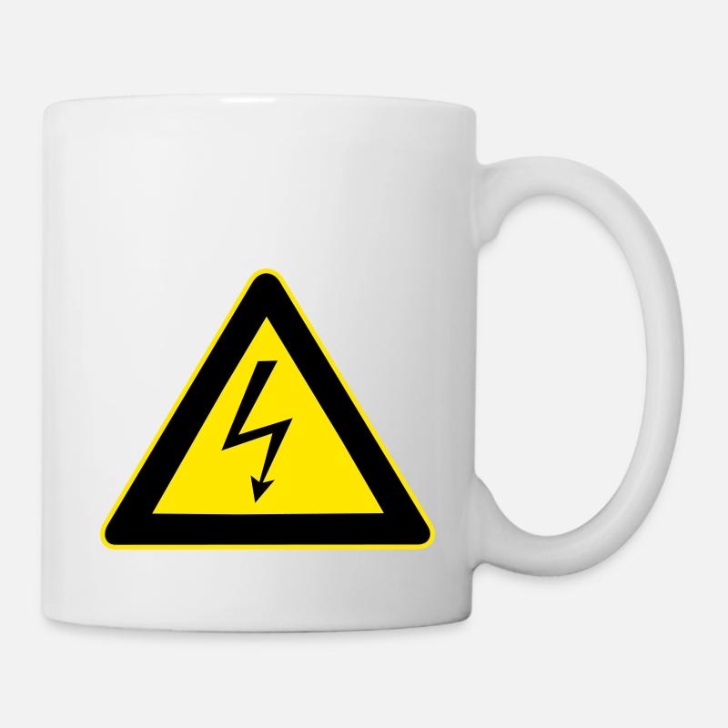 Avertissement à haute tension - Mug blanc - blanc