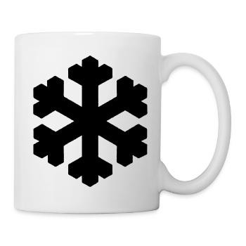 Schneeflocke schwarz - Tasse - Weiß - Rechts
