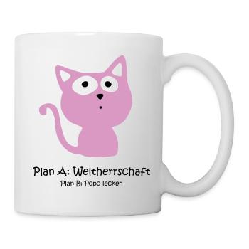 Süße Katze - Weltherrschaft - Tasse - Weiß - Rechts