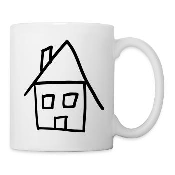 Haus Bauherr Baustelle Bauen Eigenheim - Tasse - Weiß - Rechts