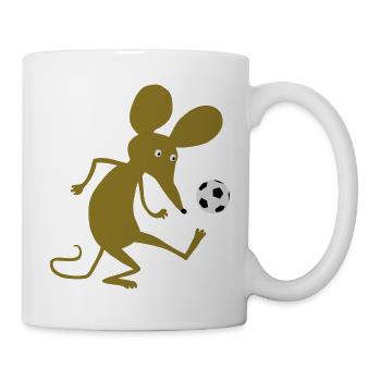 Fussballmaus - Tasse - Weiß - Rechts