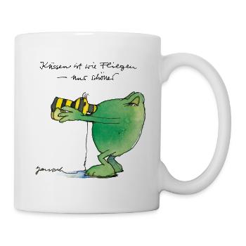 Janosch Frosch 'Küssen Ist Wie ...' - Tasse - Weiß - Rechts