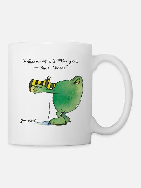 Janosch Frosch 'Küssen Ist Wie ...' - Tasse - Weiß