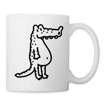 Krokodil - Line - Tasse - Weiß - Rechts