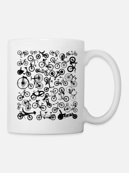 Fahrrad muster rad - Tasse - Weiß