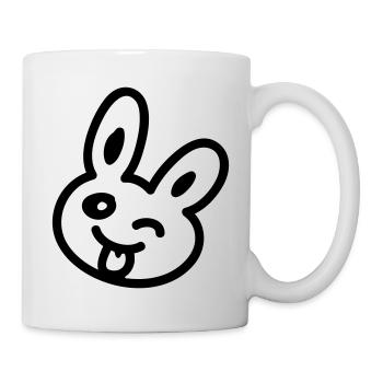 Lapin vilain - Ligne - Mug blanc - blanc - Droite
