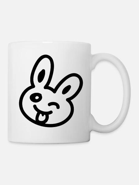 Lapin vilain - Ligne - Mug blanc - blanc
