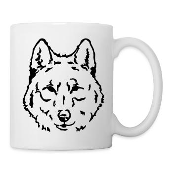 wolf face - Tasse - Weiß - Rechts