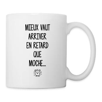 Arriver en retard - Mug blanc - blanc - Droite