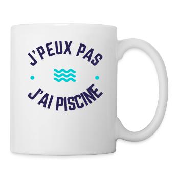 J'peux pas j'ai piscine - Mug blanc - blanc - Droite