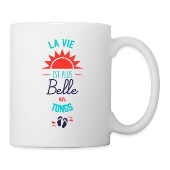 En tong - Mug blanc - blanc - Droite