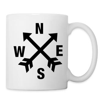 Kompass_Himmelsrichtung - Tasse - Weiß - Rechts
