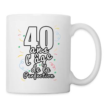 40 ans - Mug blanc - blanc - Droite