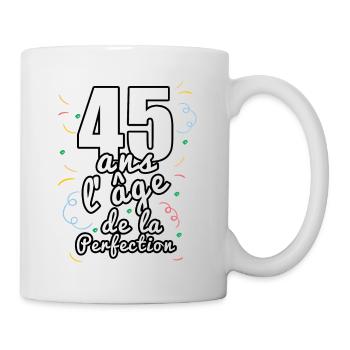 45 ans - Mug blanc - blanc - Droite